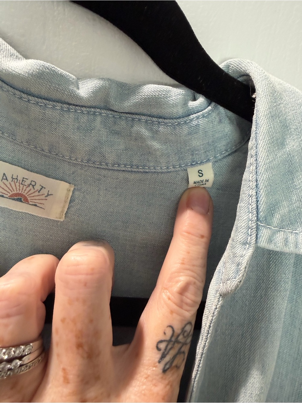 Faherty Light Blue Denim Shirt Dress - Picture 3 of 7